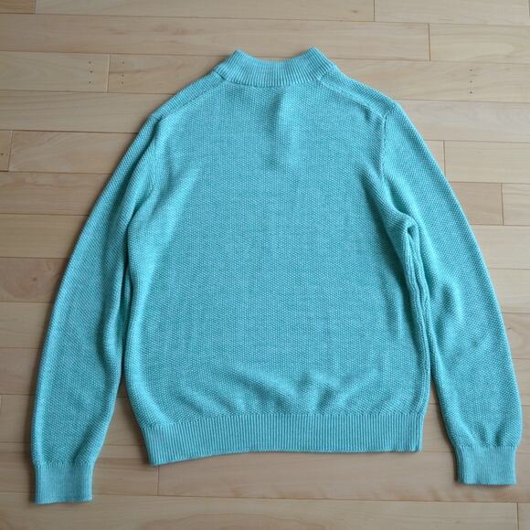 Vineyard Vines Quarter Button Sweater Teal Size Large - Picture 4 of 4